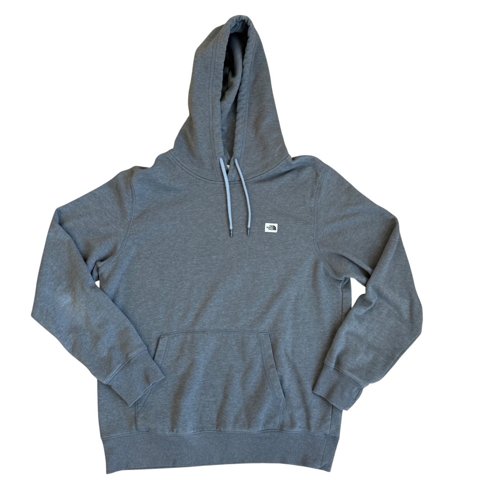 The North Face Mens Gray Pullover Hoodie Logo Patch Sweatshirt L Regular